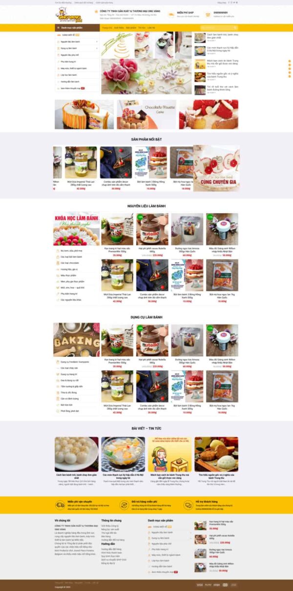 Theme wordpress shop nguyên liệu làm bánh