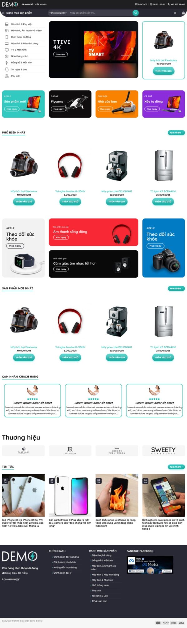 Theme WordPress shop bán hàng điện tử công nghệ