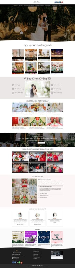 Theme wordpress dịch vụ trang trí gia tiên tiệc cưới