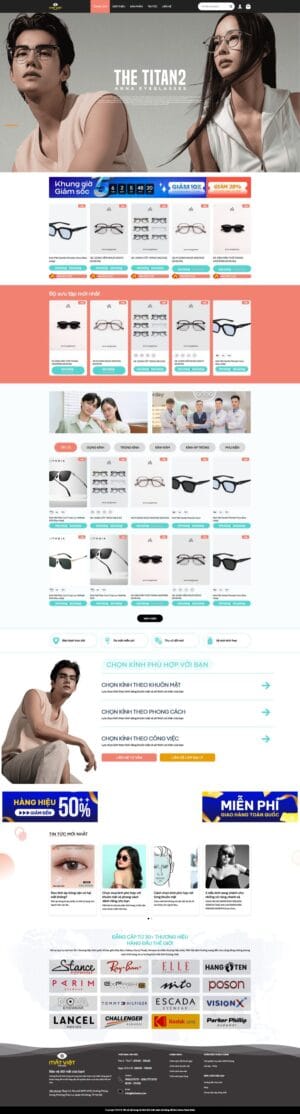 Theme wordpress shop bán mắt kính thời trang