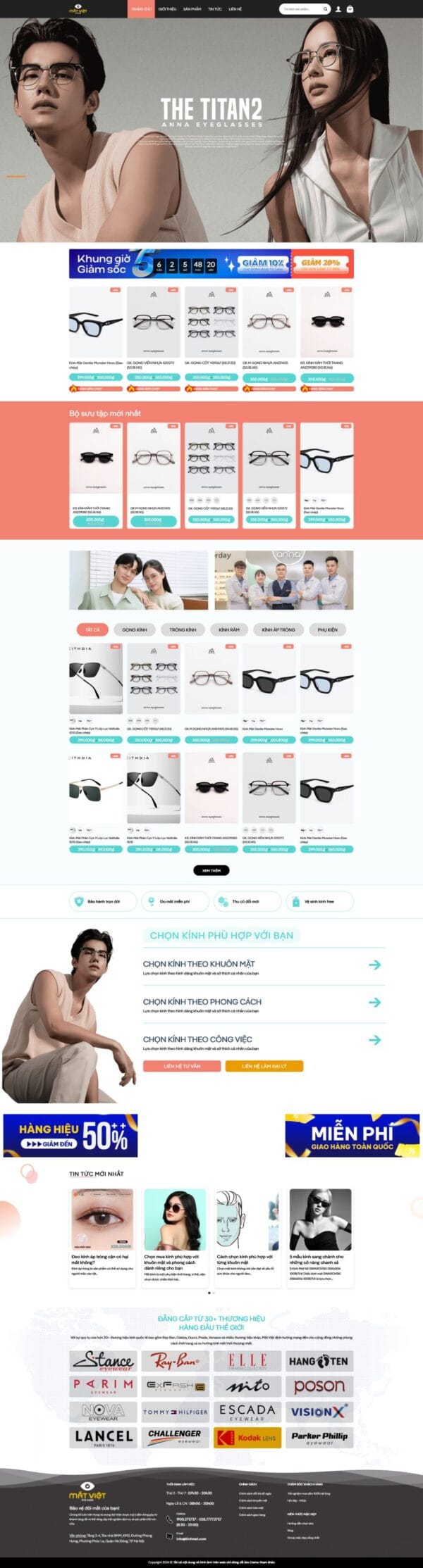 Theme wordpress shop bán mắt kính thời trang