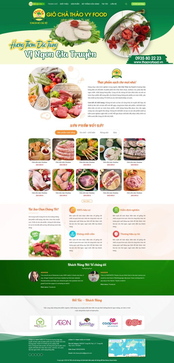 Theme WordPress Shop Bán Đặc Sản Chả Nem