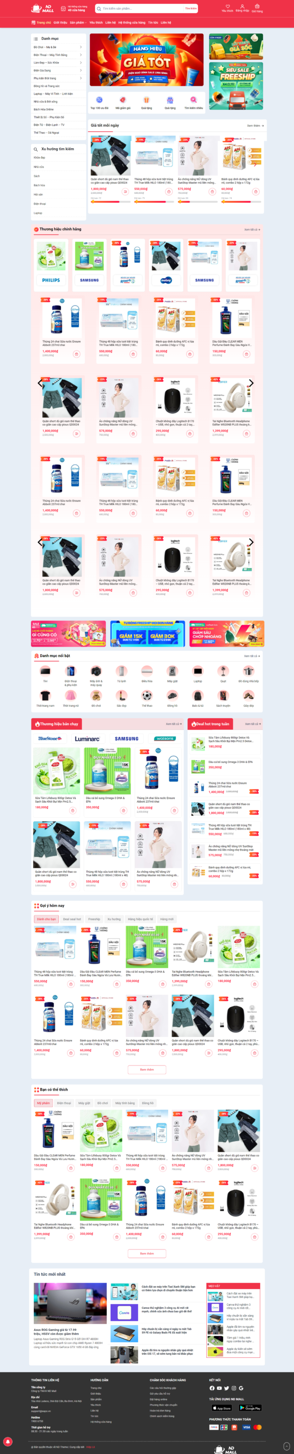 Theme Wordpress website bán hàng giống Ndmall