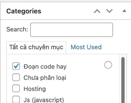 cach them o tim kiem danh muc category trong wordpress
