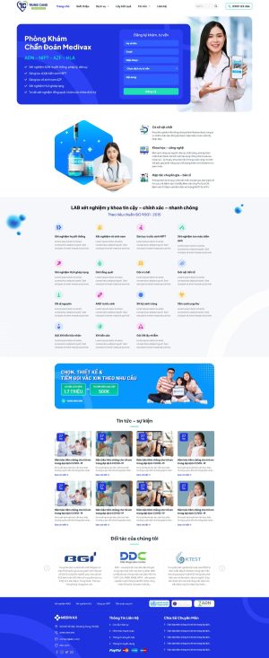 Theme wordpress phòng khám xét nghiệm dịch vụ.Một giao diện website hiện đại với bố cục gọn gàng, năng động. Trang chủ được thiết kế nổi bật với: Header: Logo và menu điều hướng rõ ràng, sử dụng tông màu thể thao như xanh lá hoặc cam. Banner lớn: Hình ảnh vợt và bóng pickleball được chụp cận cảnh, tạo cảm giác chuyên nghiệp và thu hút. Danh mục sản phẩm: Hiển thị các sản phẩm như vợt, bóng, quần áo thể thao và phụ kiện với hình ảnh sắc nét, mỗi mục có nhãn màu nổi bật để phân loại. Blog: Một khu vực nhỏ bên dưới với hình ảnh người chơi pickleball, các mẹo chơi hoặc bài viết nổi bật. Footer: Tích hợp các liên kết mạng xã hội, thông tin liên hệ và các chính sách hỗ trợ khách hàng. Tổng thể giao diện sử dụng nhiều khoảng trắng, tạo cảm giác thoáng đãng, dễ chịu, đồng thời nhấn mạnh vào các sản phẩm và nội dung chính. Các nút CTA (Call to Action) như “Mua Ngay” hoặc “Xem Thêm” có màu sắc nổi bật, dễ nhận biết.