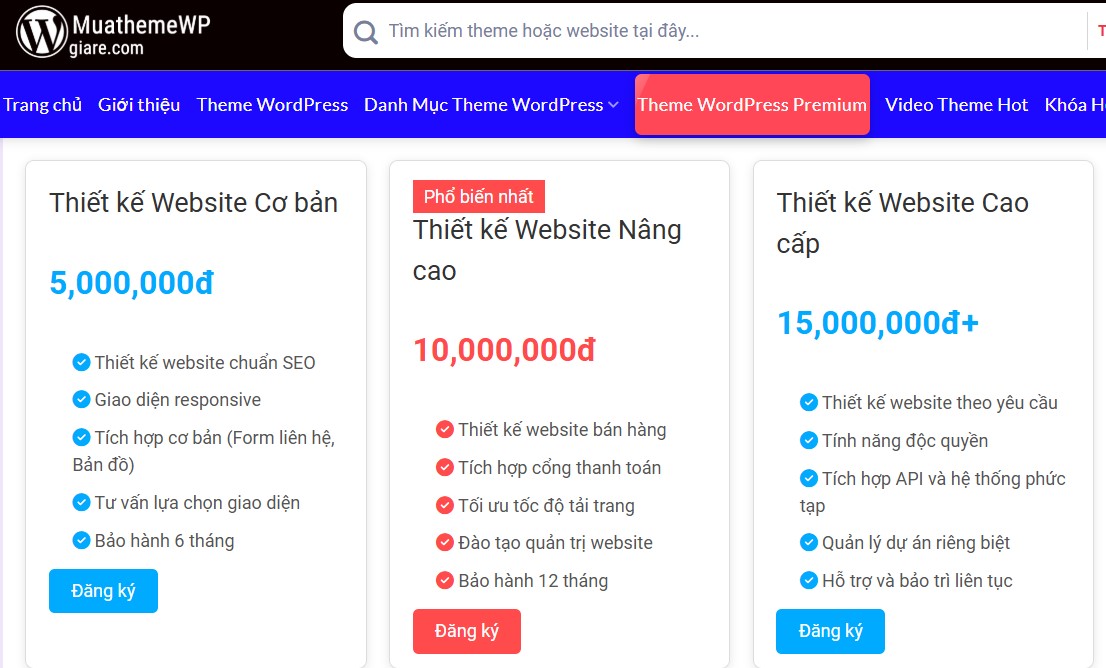 Sharecode HTML và CSS Bảng Báo Giá