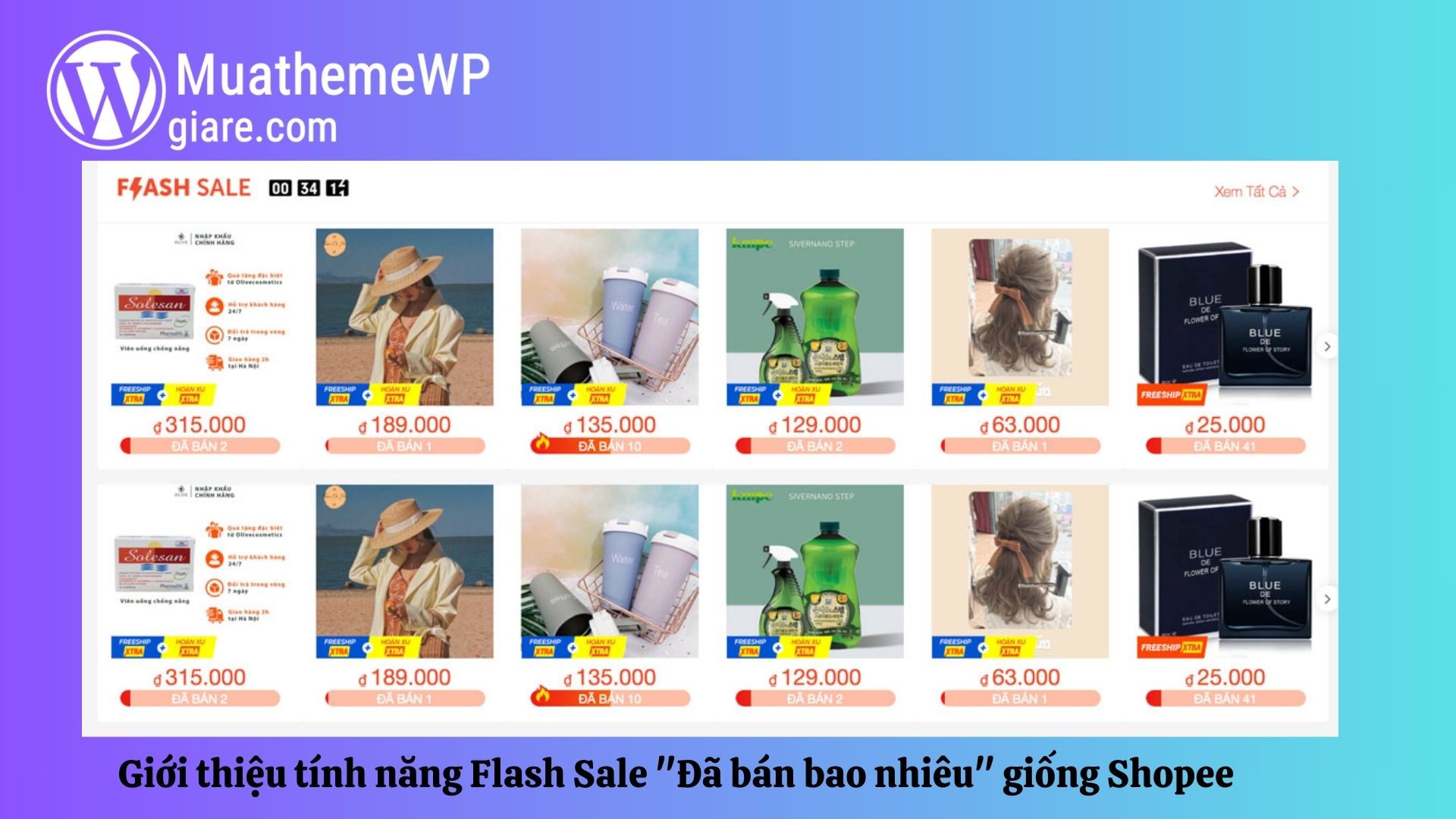 Giới thiệu tính năng Flash Sale "Đã bán bao nhiêu" giống Shopee