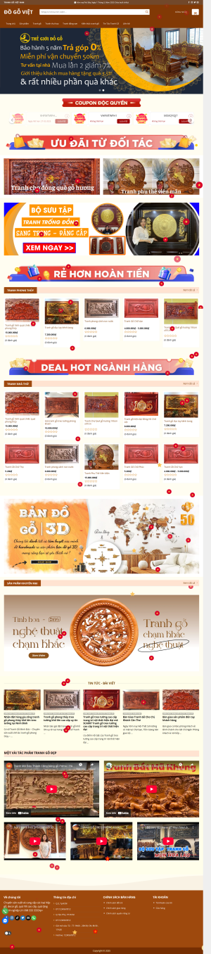 Theme Wordpress Bán Tranh Gỗ