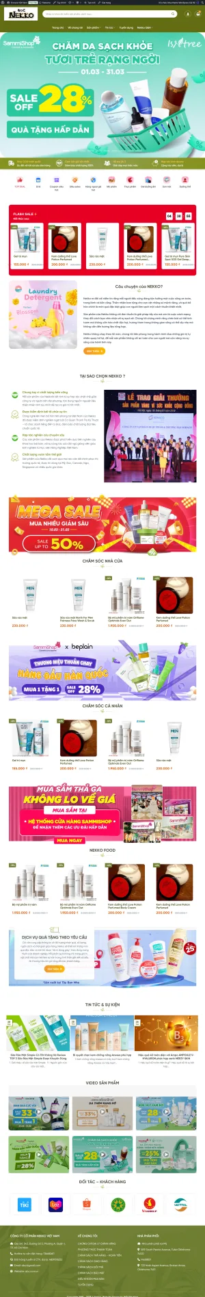 Theme Wordpress Mỹ Phẩm Chăm Sóc Sắc Đẹp Cực Xịn