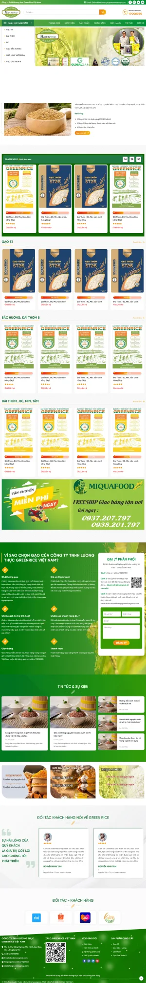 Theme Wordpress Bán lương thực - Các loại gạo thơm ngon