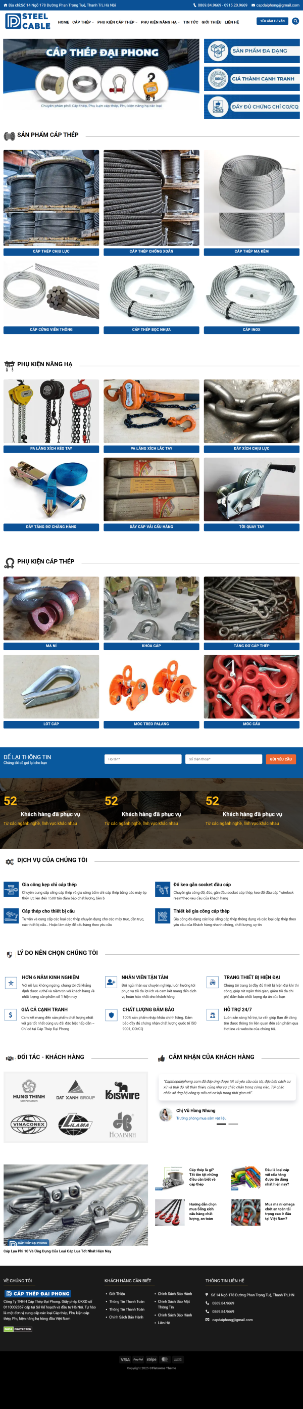 Theme Wordpress Bán phụ kiện thiết bị máy móc sắt thép