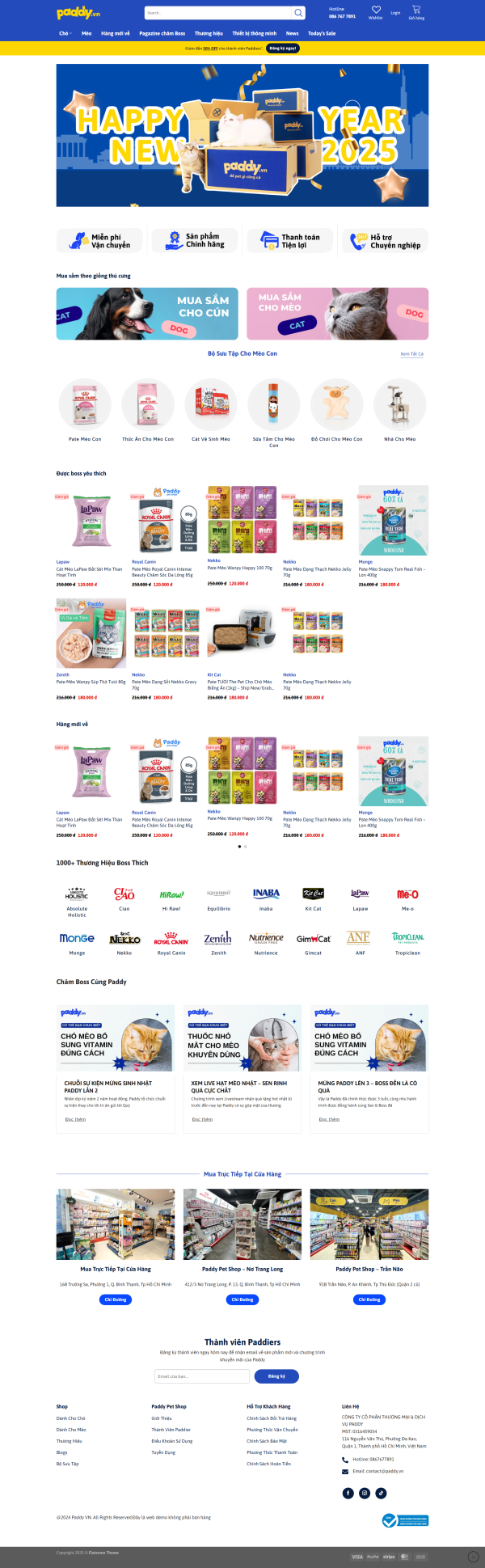 Theme Wordpress Bán thức ăn phụ kiện chó mèo