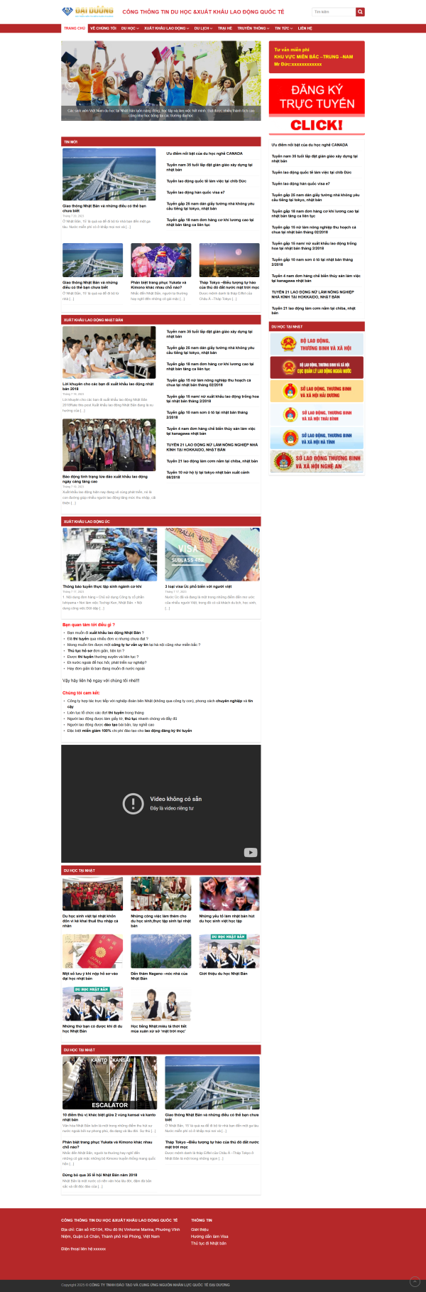 Theme Wordpress Tư vấn du học xuất khẩu lao động