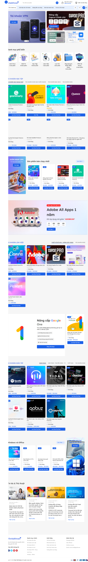 Theme wordpress giống kho tài khoản cực đẹp