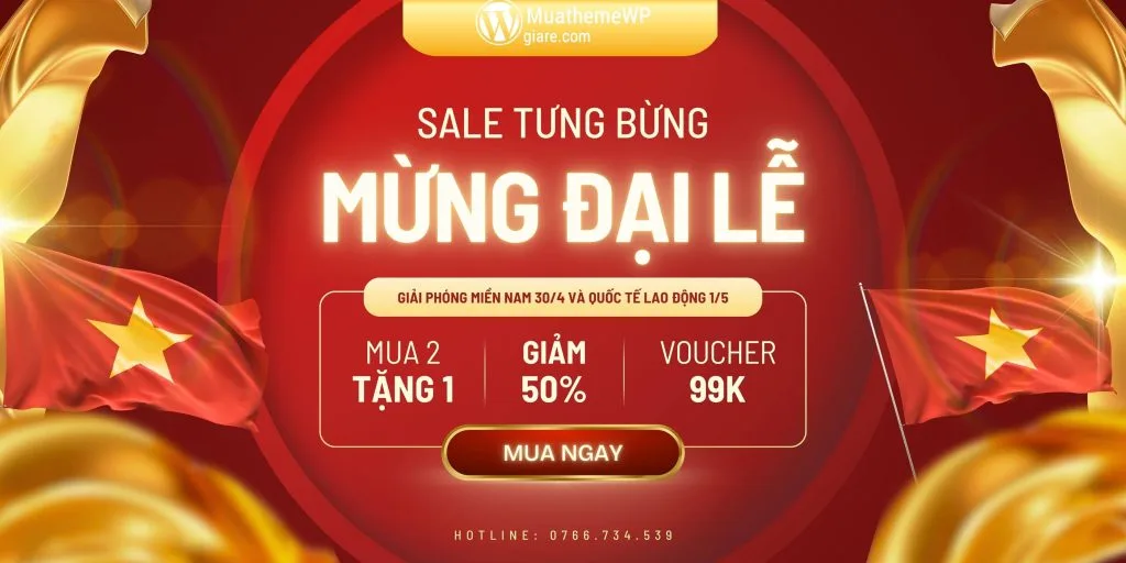 Theme wordpress chào mừng đại lễ 50 năm thống nhất đất nước