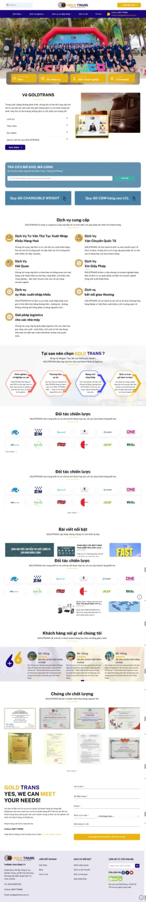 Theme wordpress công ty dịch vụ hải quan logictics cực đẹp