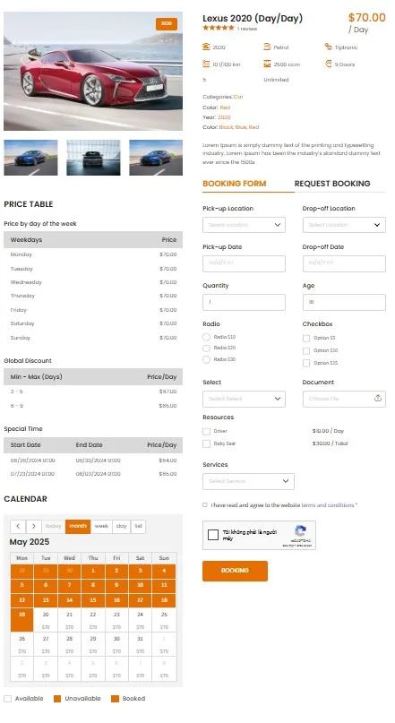 Booking & Rental Plugin for WooCommerce – Plugin đặt thuê linh hoạt cho mọi mô hình kinh doanh