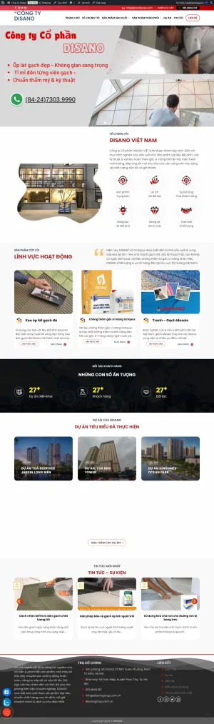 Theme wordpress giao diện bán hàng gạch, keo ốp lát tường