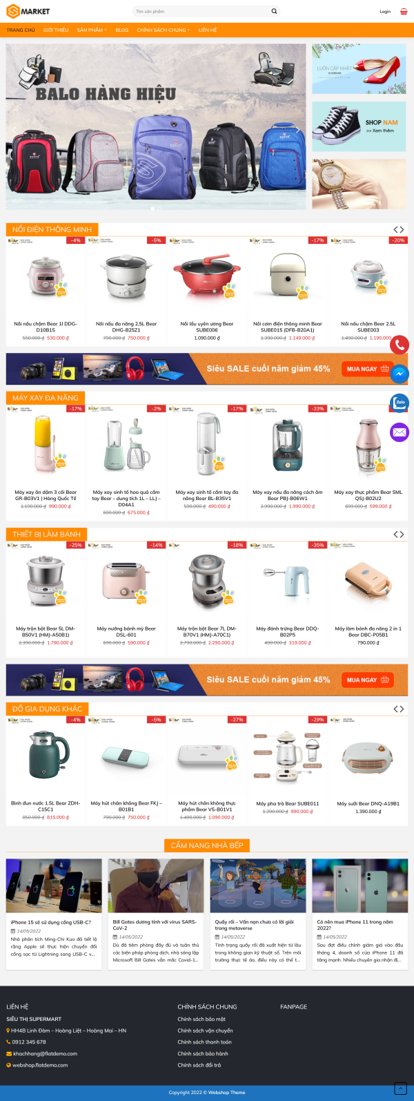 Theme wordpress giao diện bán đồ dùng gia dụng thông minh