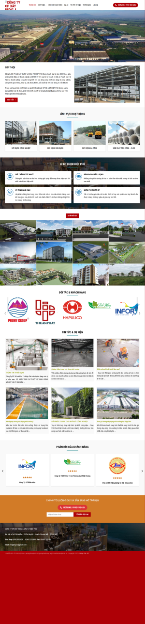 Theme wordpress thi công các dự án công nghiệp cơ sở hạ tầng