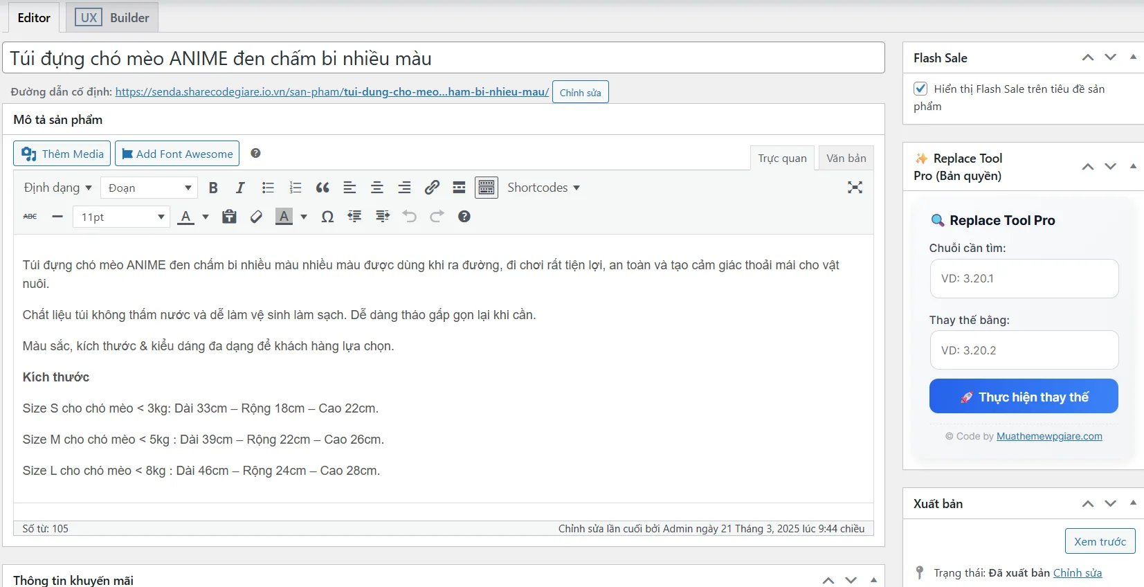 Replace Tool Pro – Công cụ thay thế nội dung nhanh chóng trong WordPress & Flatsome