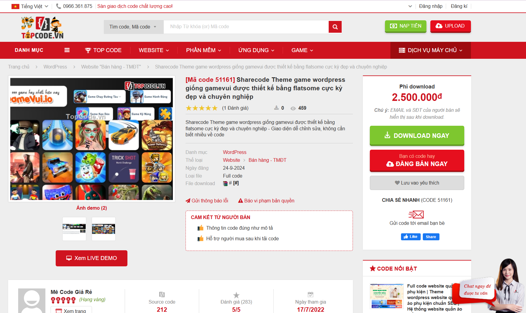 Topcode.vn là gì? Nền tảng chia sẻ & mua bán source code uy tín cho lập trình viên 5 Nếu bạn có dự án tự code hoặc đồ án đã hoàn thiện, bạn có thể đăng bán trên Topcode.vn để chia sẻ cho cộng đồng và kiếm thêm thu nhập. Hệ thống quản lý minh bạch, dễ sử dụng giúp bạn theo dõi doanh thu và phản hồi của người mua.