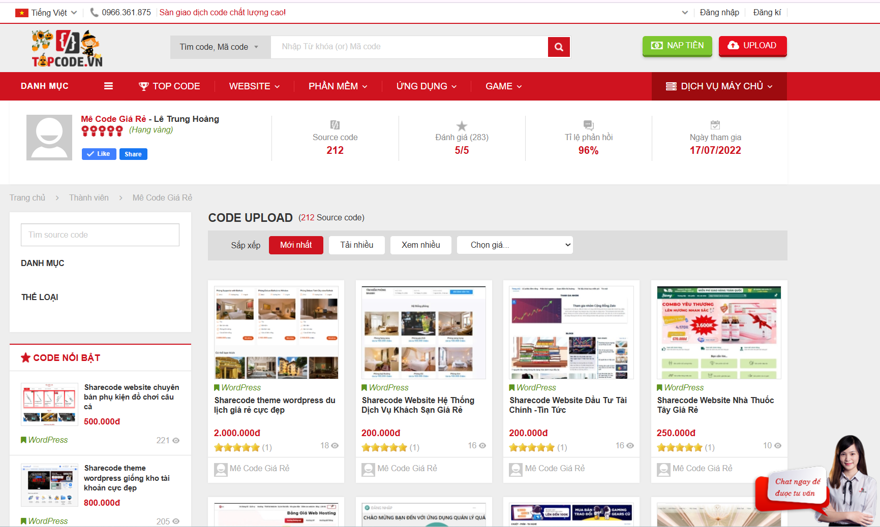 Topcode.vn là gì? Nền tảng chia sẻ & mua bán source code uy tín cho lập trình viên 6 Topcode.vn vẫn được đánh giá là uy tín và chuyên nghiệp nhất Việt Nam nhờ những yếu tố sau: Giao diện thân thiện, dễ sử dụng, tối ưu cho cả PC và mobile.