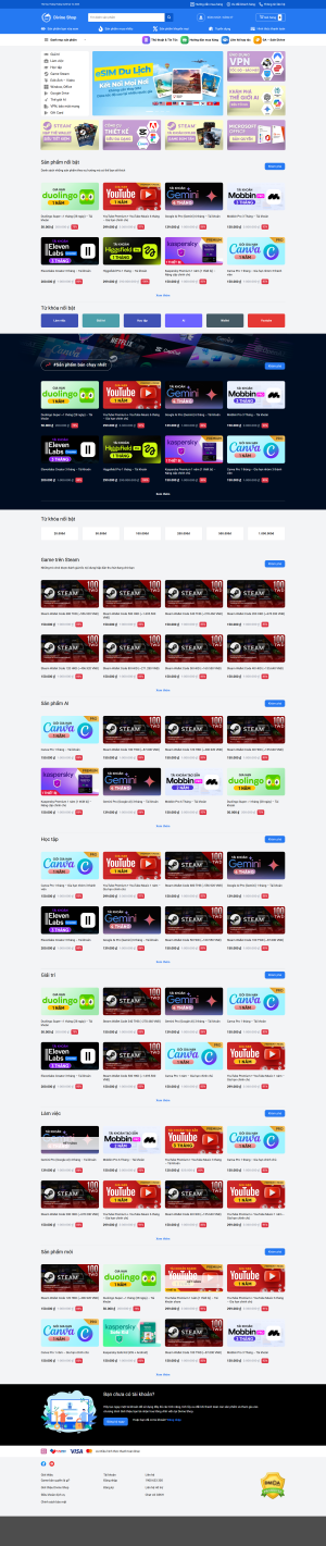 Theme wordpress bán tài khoản premium dịch vụ học tập cực đẹp