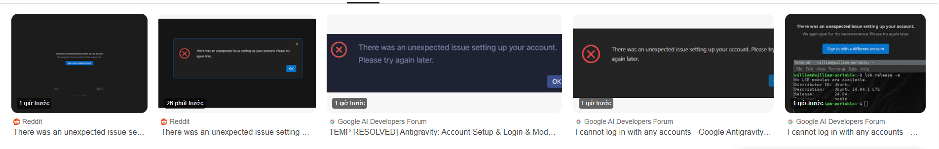 Cách Fix lỗi There was an unexpected issue setting up your account. Please try again later.