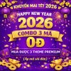 Combo Tết 2026 – 3 Mã Giảm Giá Theme Premium (dùng dần, không giới hạn thời gian)