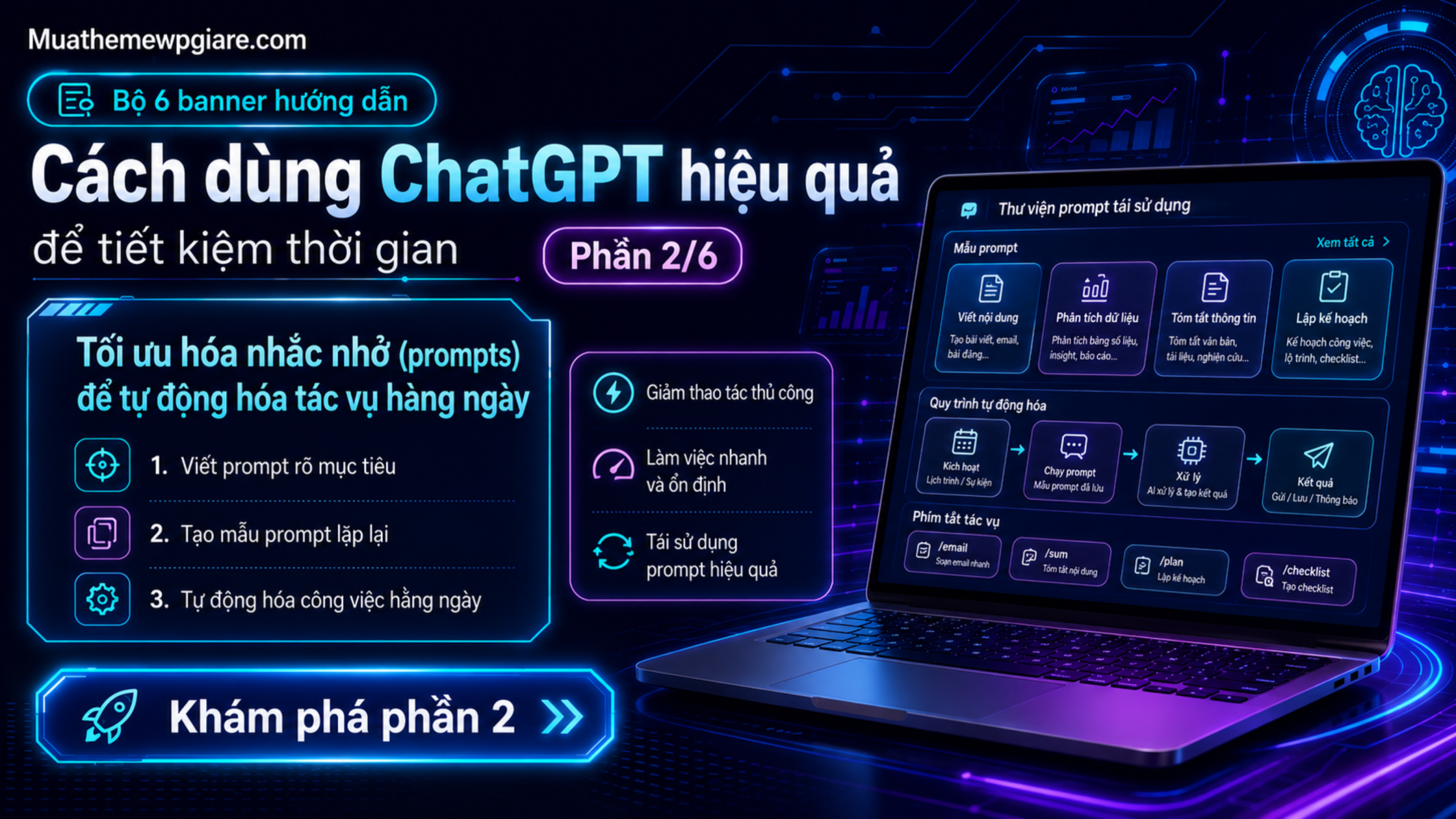 Cách dùng ChatGPT hiệu quả để tiết kiệm thời gian 8 Tối ưu hóa nhắc nhở (prompts) để tự động hóa tác vụ hàng ngày