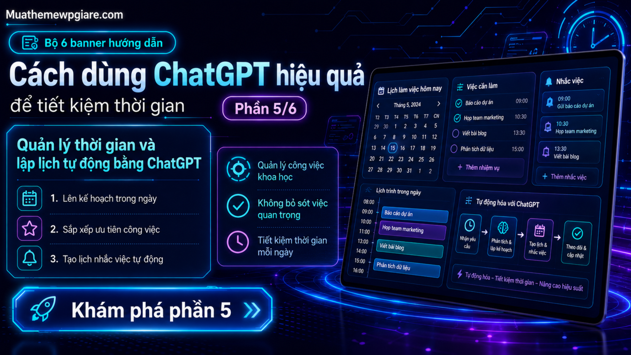 Cách dùng ChatGPT hiệu quả để tiết kiệm thời gian 11 Quản lý thời gian và lập lịch tự động bằng ChatGPT