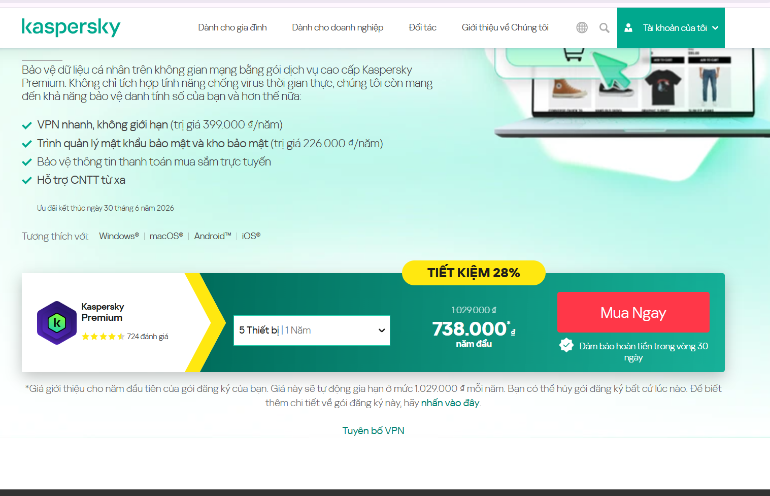 mua kaspersky premium antivirus voi vpn khong gioi han gia re 1