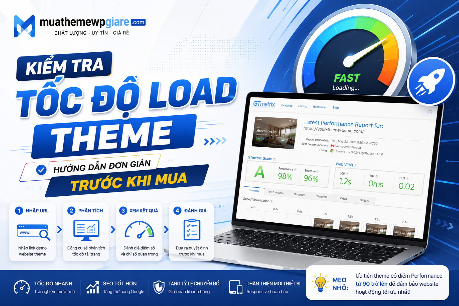 Kiểm tra tốc độ load theme: Hướng dẫn đơn giản trước khi mua