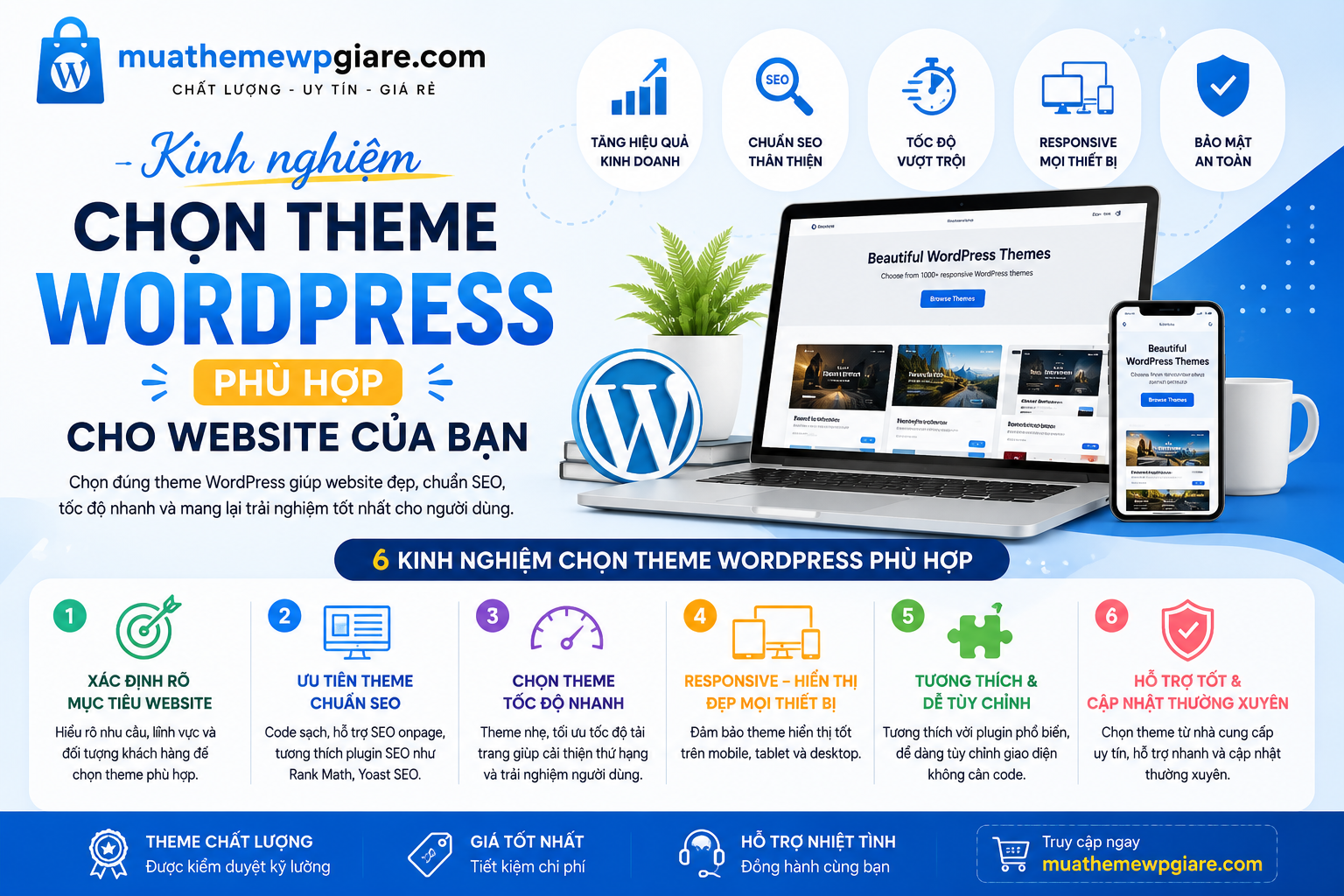 Kinh nghiệm chọn theme WordPress phù hợp cho website của bạn