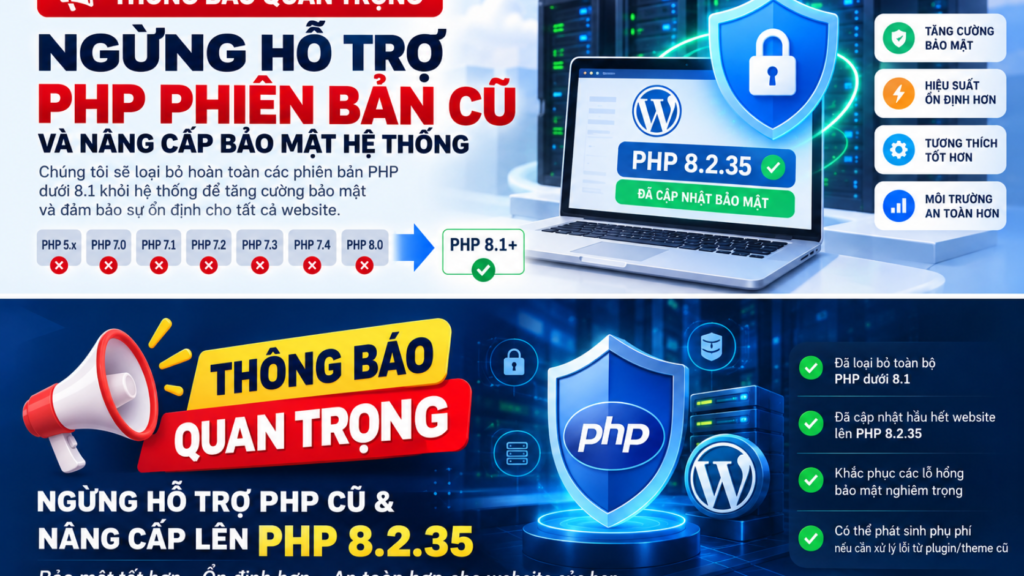 Thông Báo Ngừng Hỗ Trợ PHP Cũ & Nâng Cấp Bảo Mật 2026